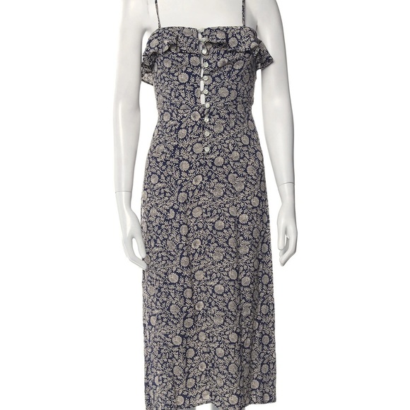 Christy Dawn Floral Print Midi Length Dress upcycled fabric small - Picture 1 of 6